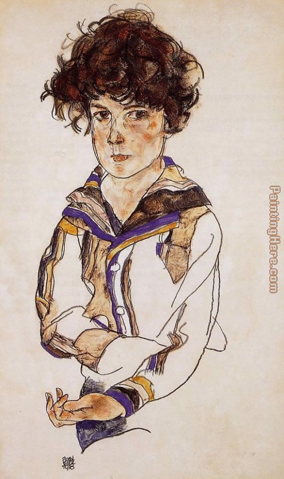 Portrait of a Boy painting - Egon Schiele Portrait of a Boy art painting